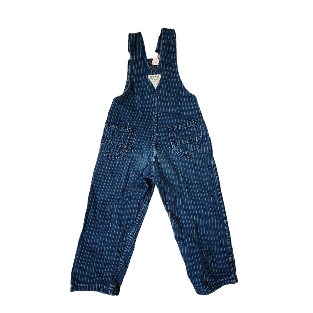 OSHKOSH B'GOSH x VINTAGE sanforized vestbak overalls in dark wash‎ denim hearts